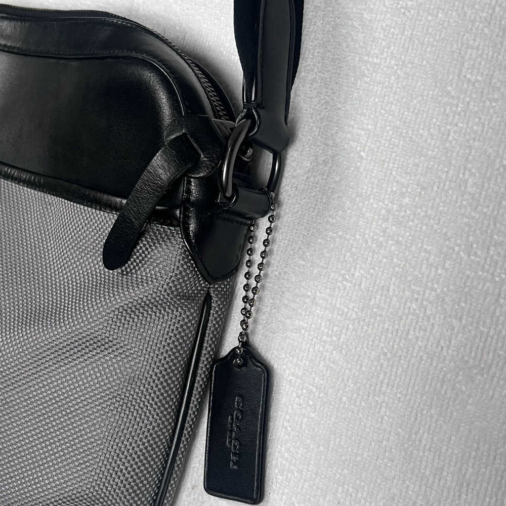 Coach F37609 Crossbody Nylon Black Leather‎ Mens Travel Work Bag - Picture 4 of 12